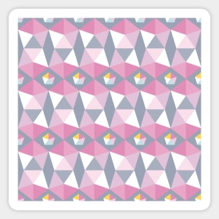 pentagons pink and silver Sticker